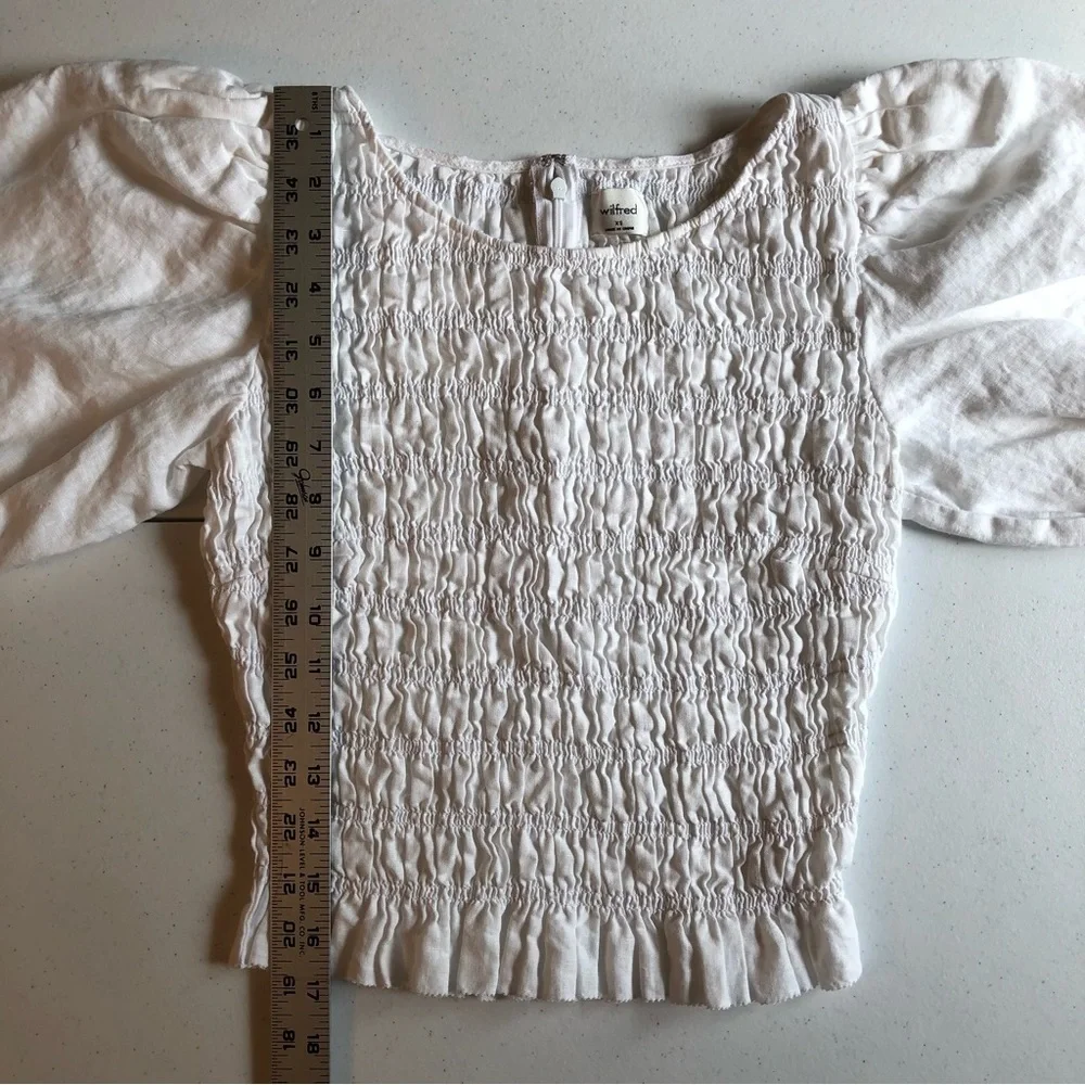 Wilfred 100% ORGANIC Linen Elegant White Blouse Top Size XS - Picture 4 of 7